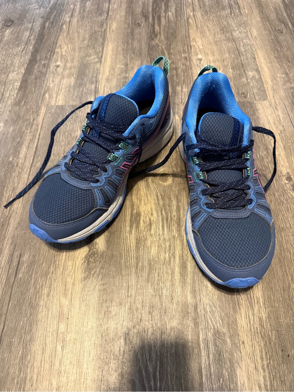 Asics Navy and Light Blue Women's Athletic Sneakers